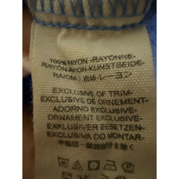 Free People Tan and Blue Ruffled Crop Blouse - Picture 3 of 4